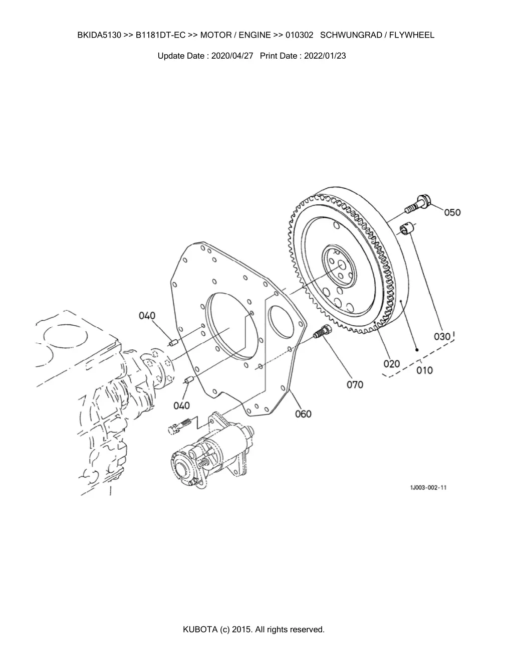 bkida5130 b1181dt ec motor engine 010302