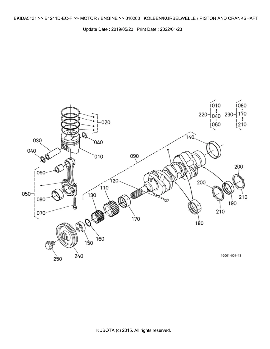 bkida5131 b1241d ec f motor engine 010200 kolben