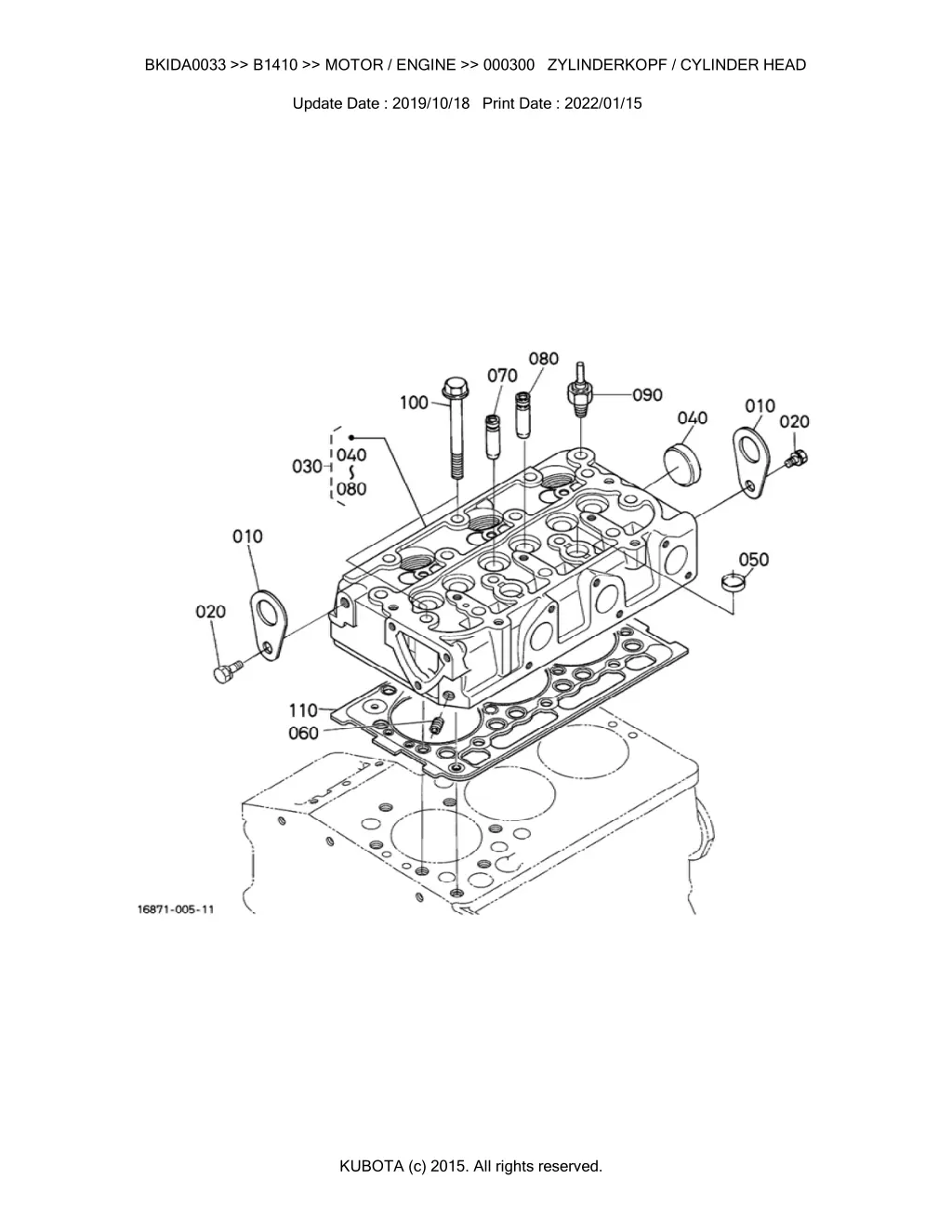 bkida0033 b1410 motor engine 000300 zylinderkopf