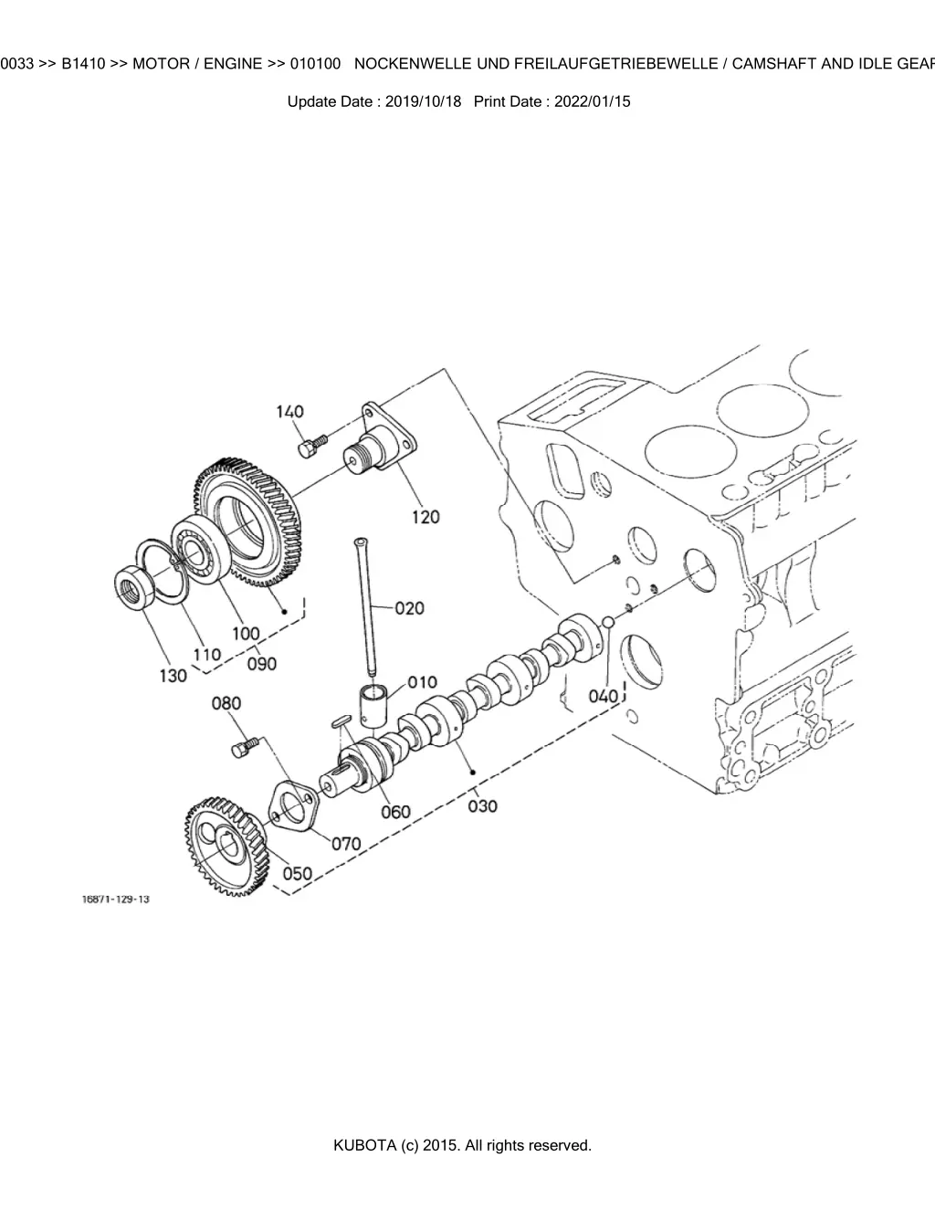 bkida0033 b1410 motor engine 010100 nockenwelle