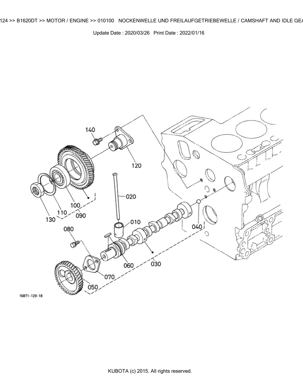 bkida5124 b1620dt motor engine 010100 nockenwelle