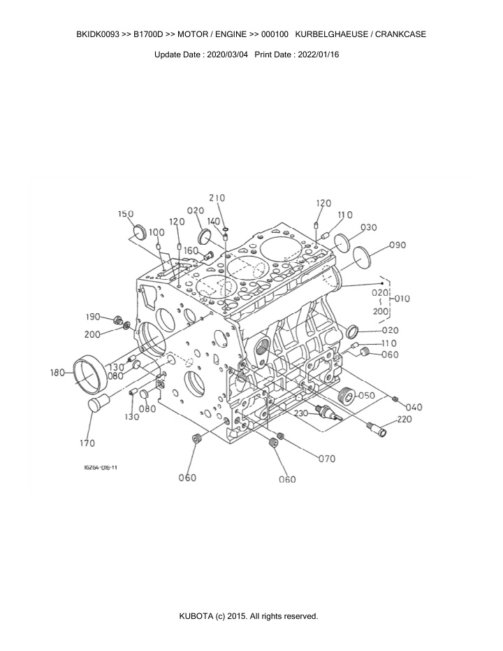 bkidk0093 b1700d motor engine 000100