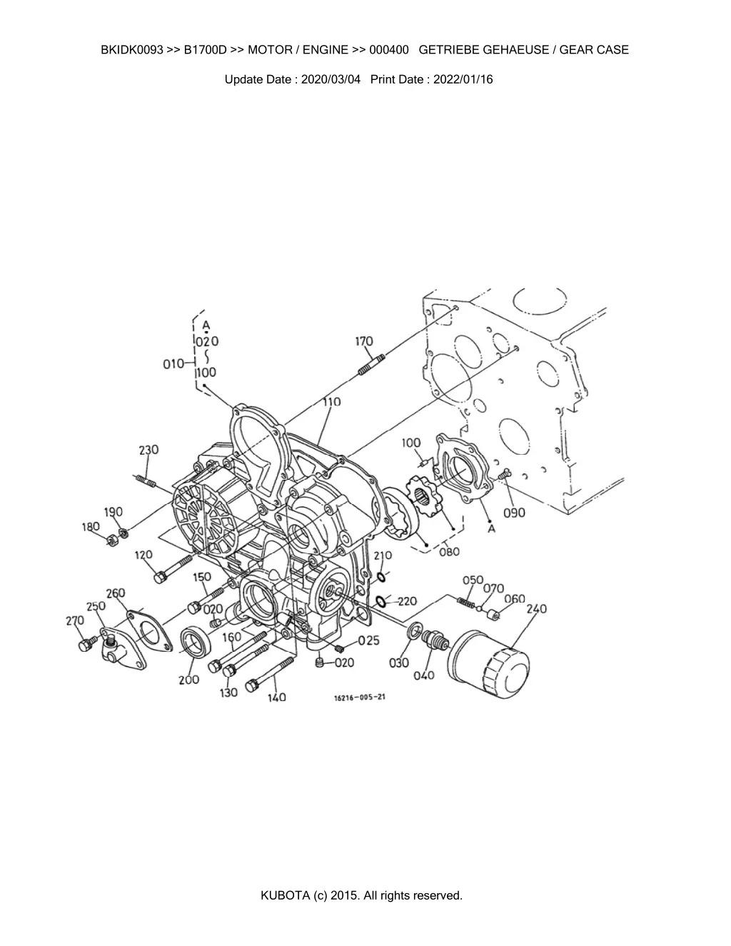 bkidk0093 b1700d motor engine 000400 getriebe