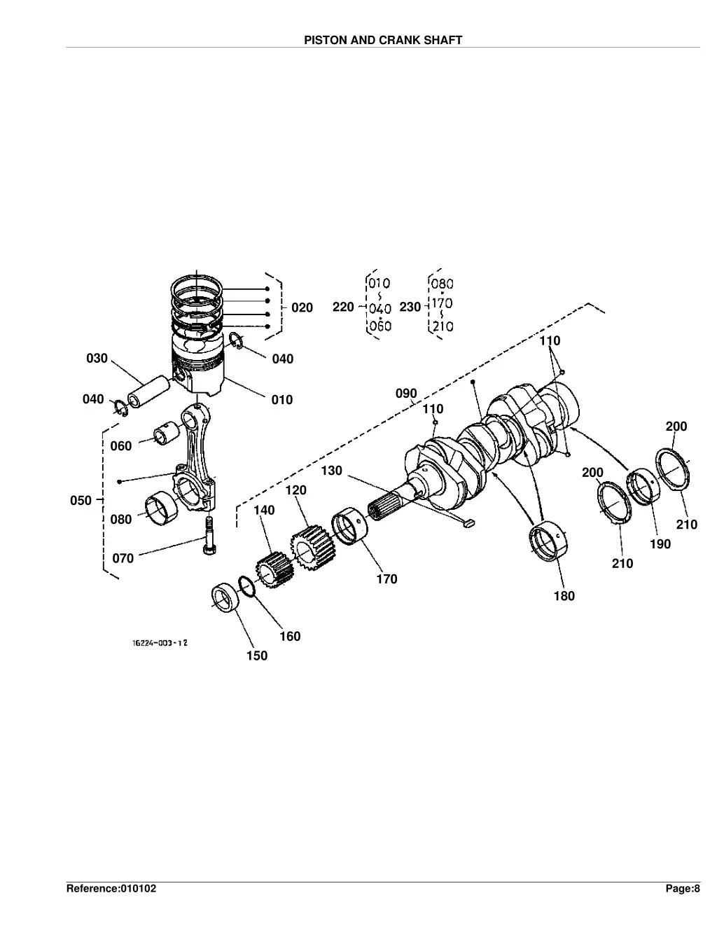 piston and crank shaft