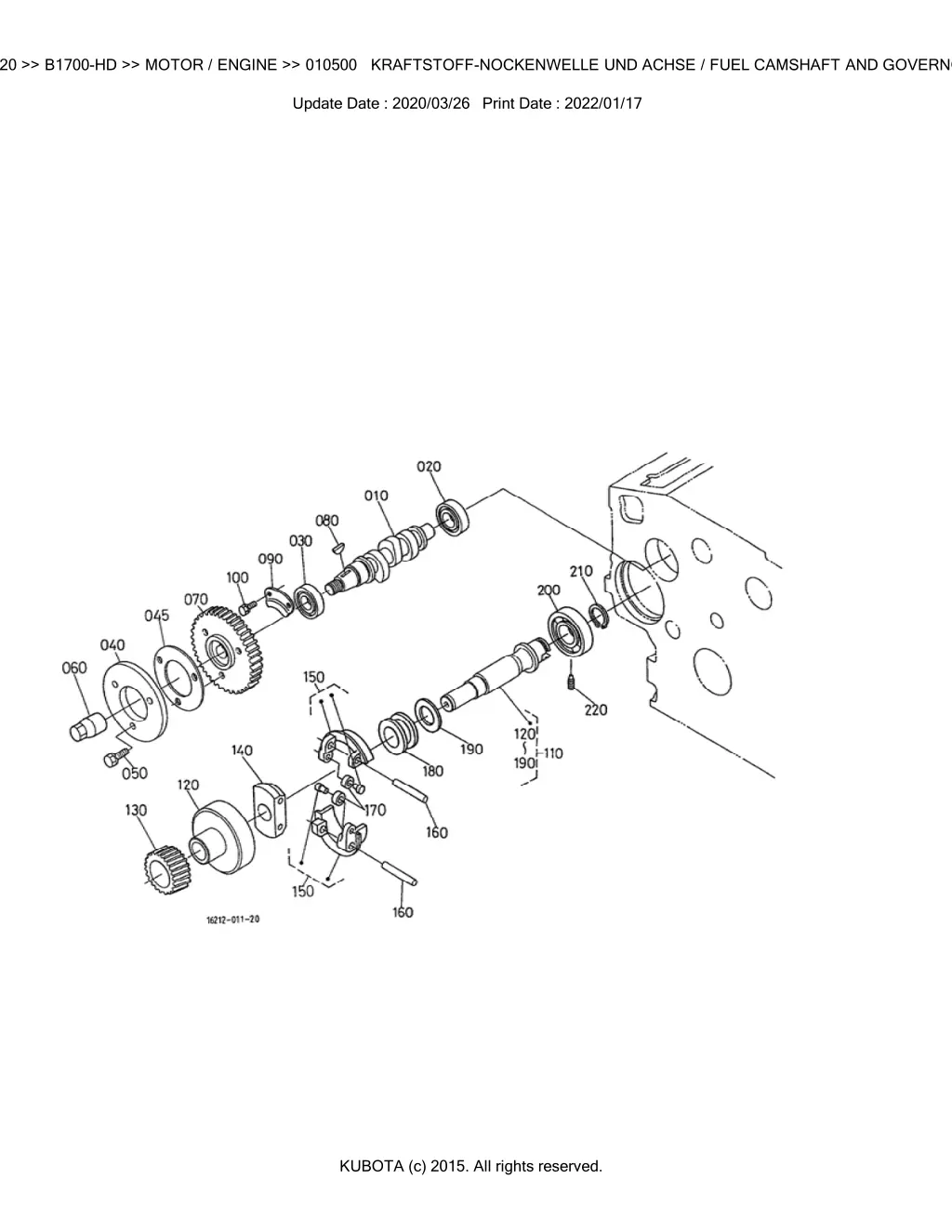 bkida0020 b1700 hd motor engine 010500 kraftstoff