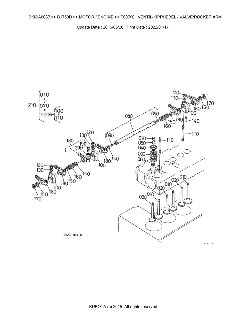 bkida0037 b1750d motor engine t00700 ventil