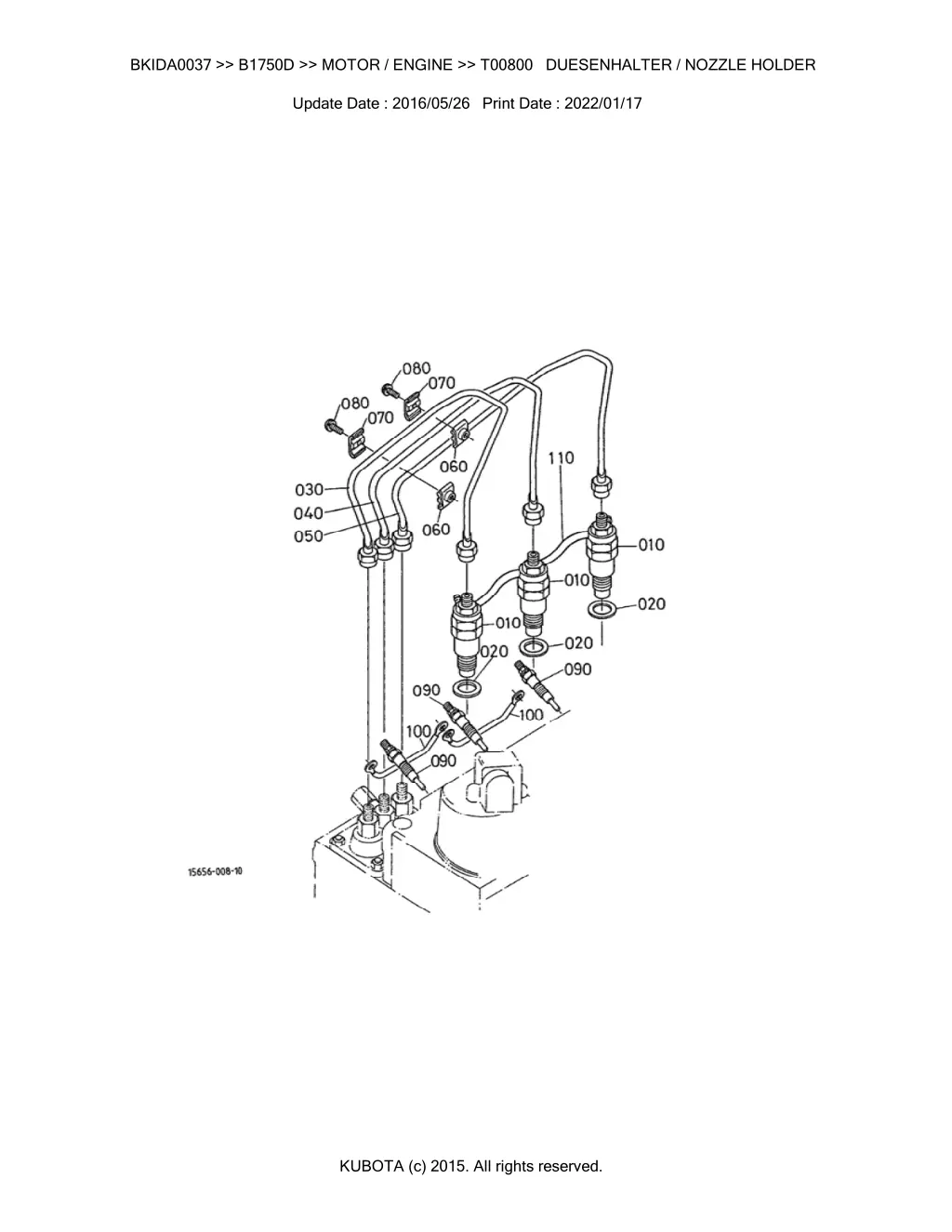 bkida0037 b1750d motor engine t00800 duesenhalter