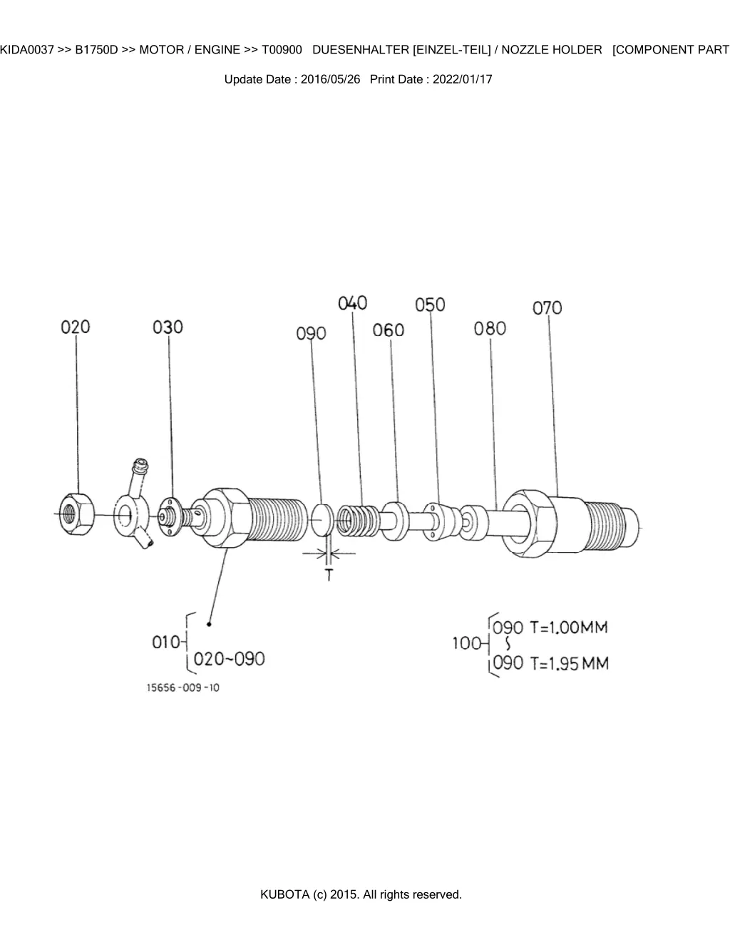 bkida0037 b1750d motor engine t00900 duesenhalter