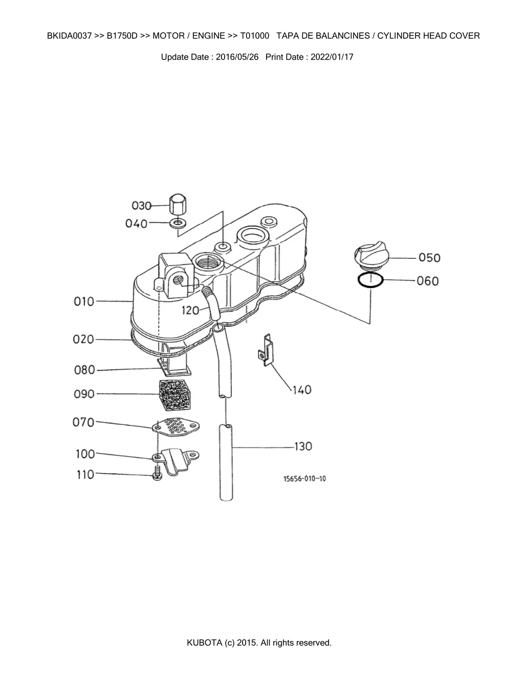 bkida0037 b1750d motor engine t01000 tapa