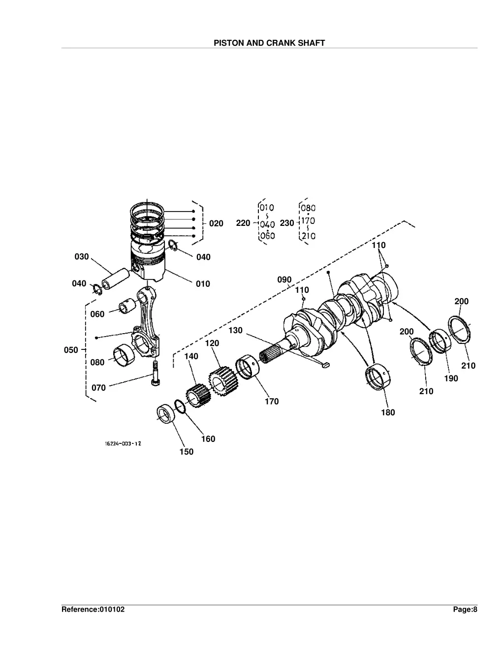 piston and crank shaft