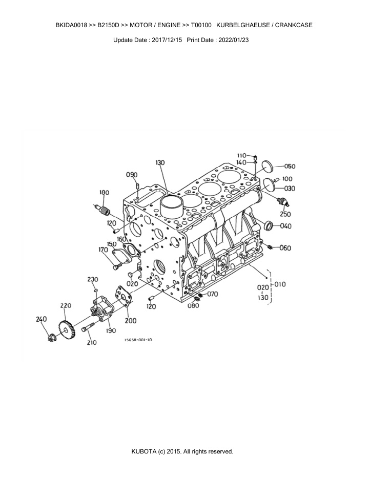 bkida0018 b2150d motor engine t00100