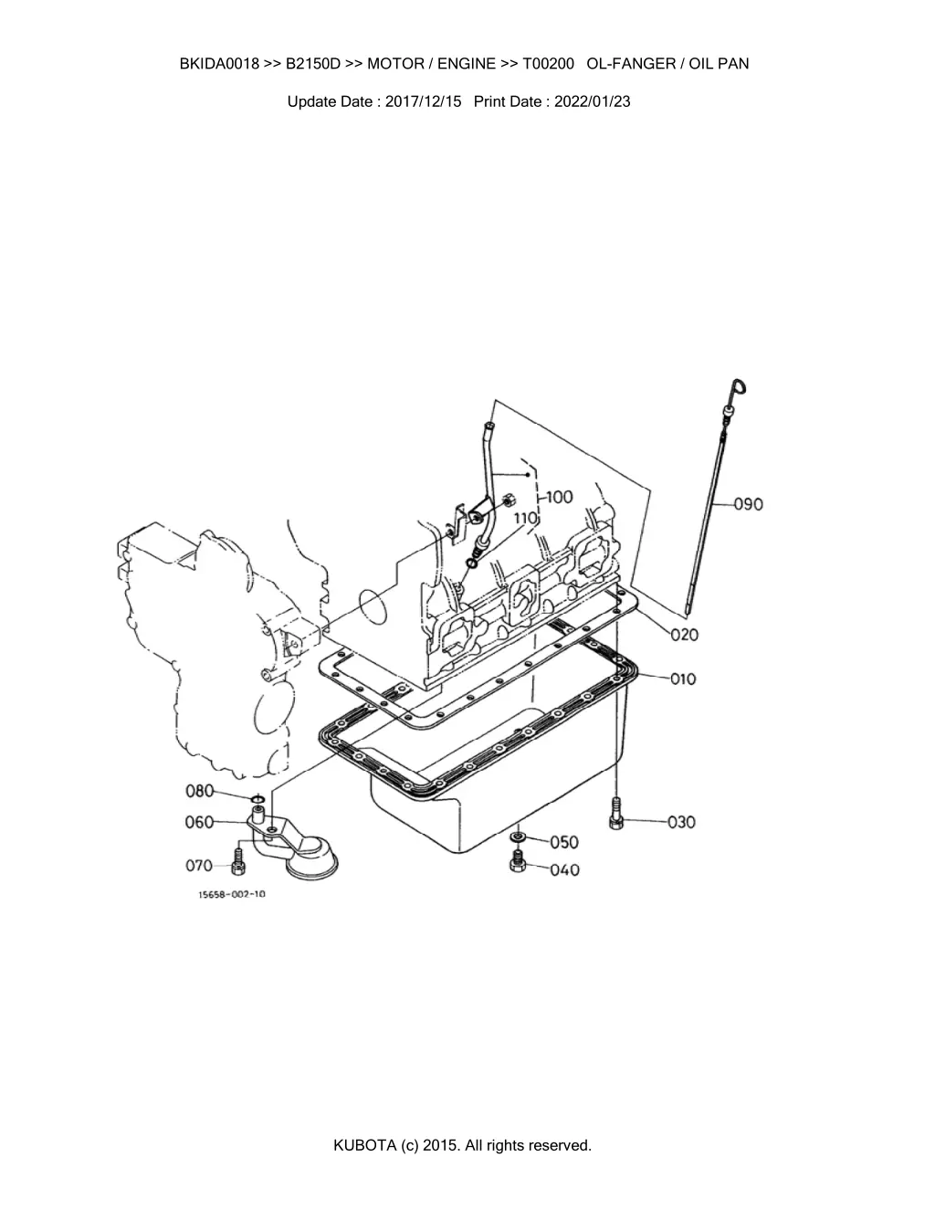 bkida0018 b2150d motor engine t00200 ol fanger