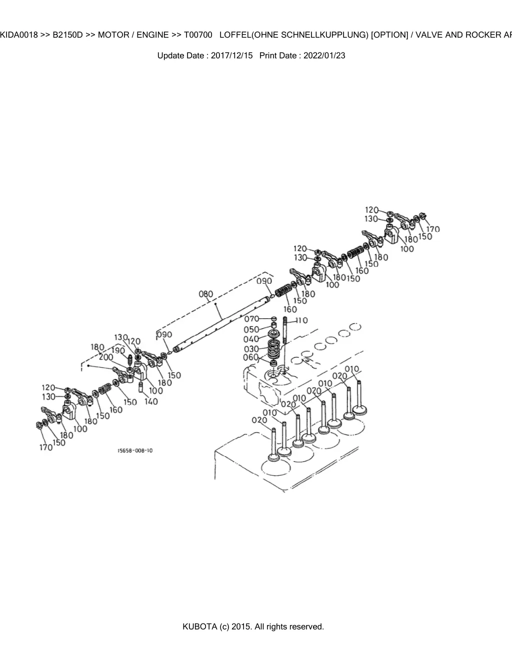 bkida0018 b2150d motor engine t00700 loffel ohne