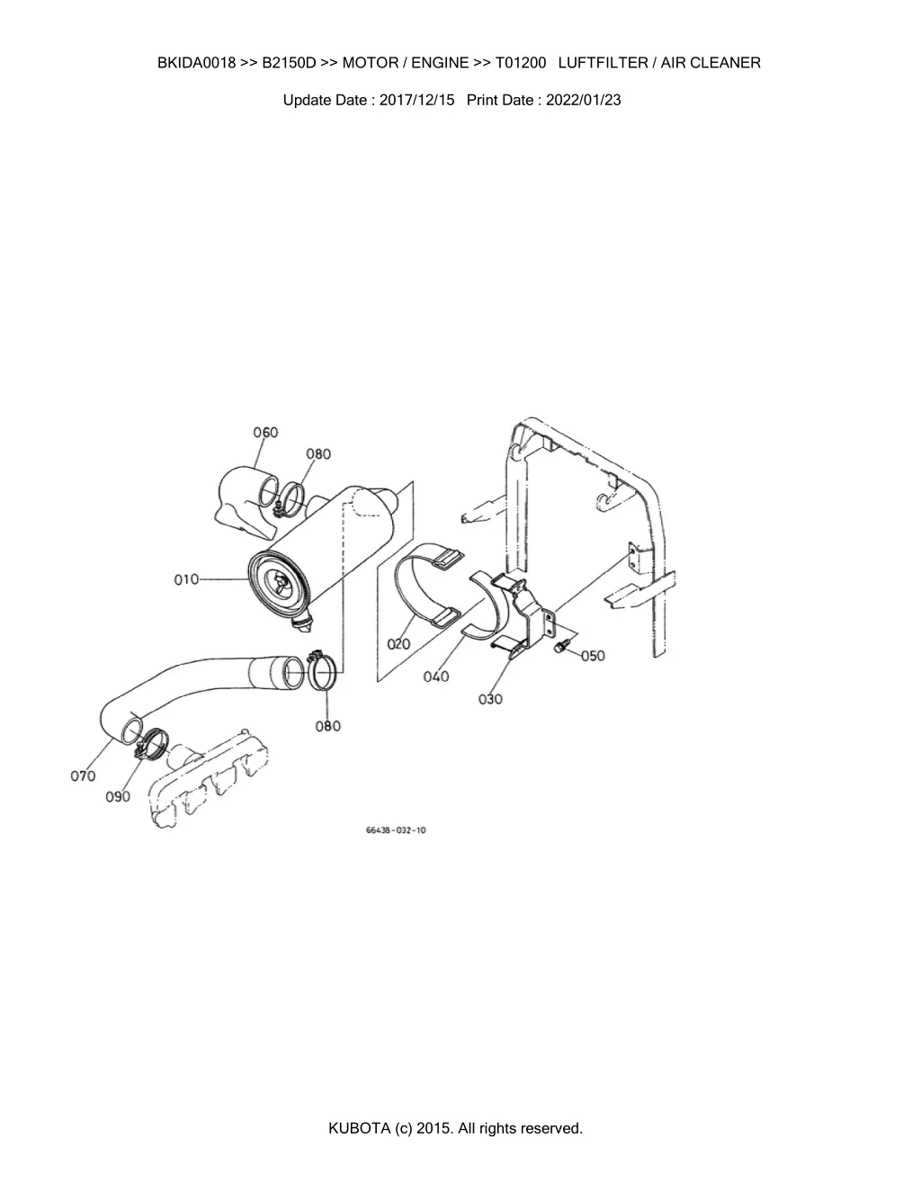 bkida0018 b2150d motor engine t01200 luftfilter