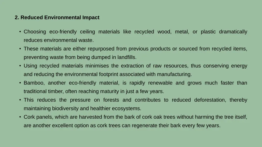 2 reduced environmental impact