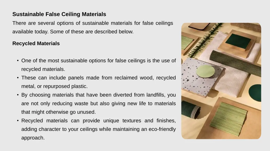 sustainable false ceiling materials