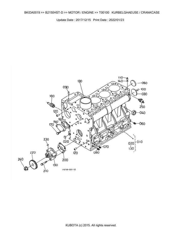 bkida0019 b2150hst d motor engine t00100