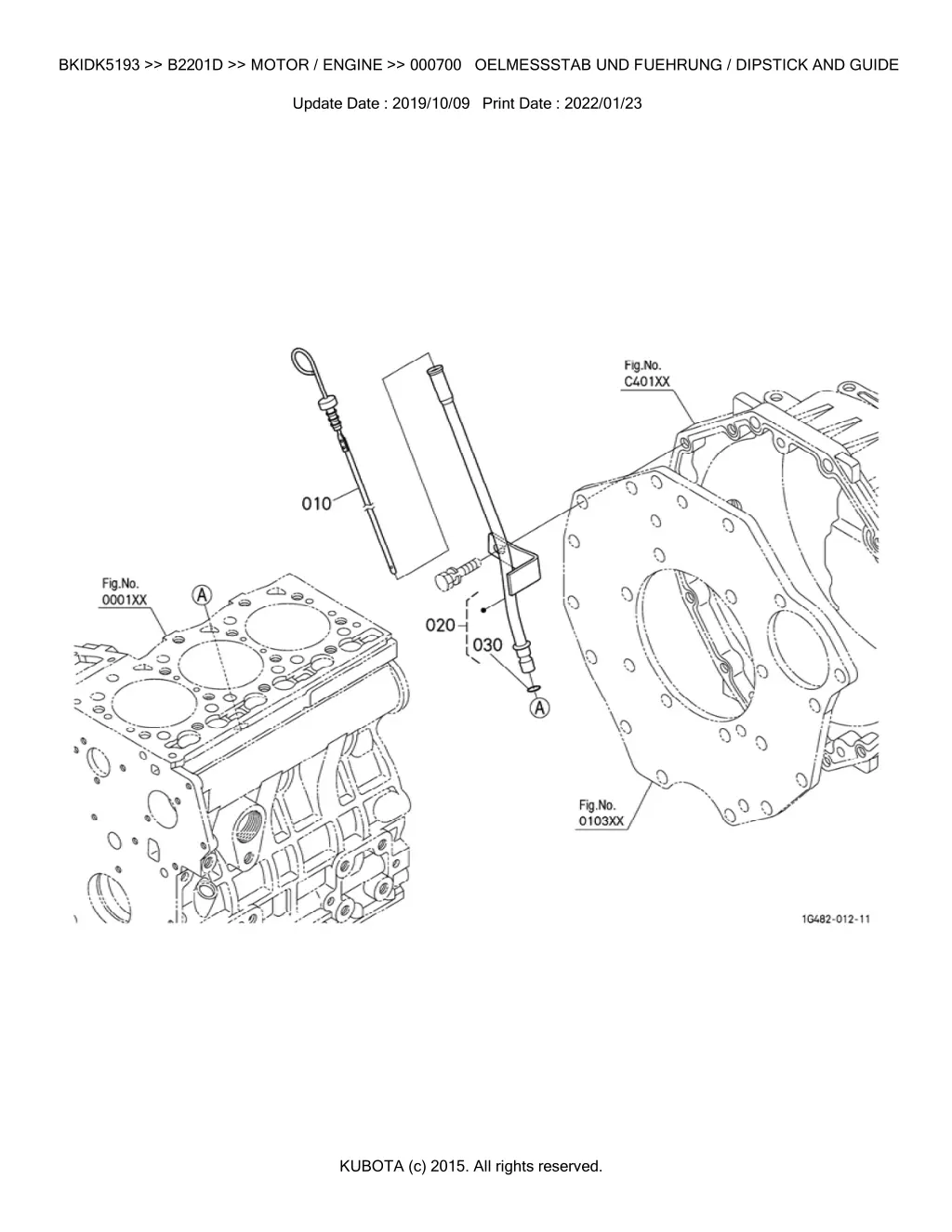 bkidk5193 b2201d motor engine 000700 oelmessstab