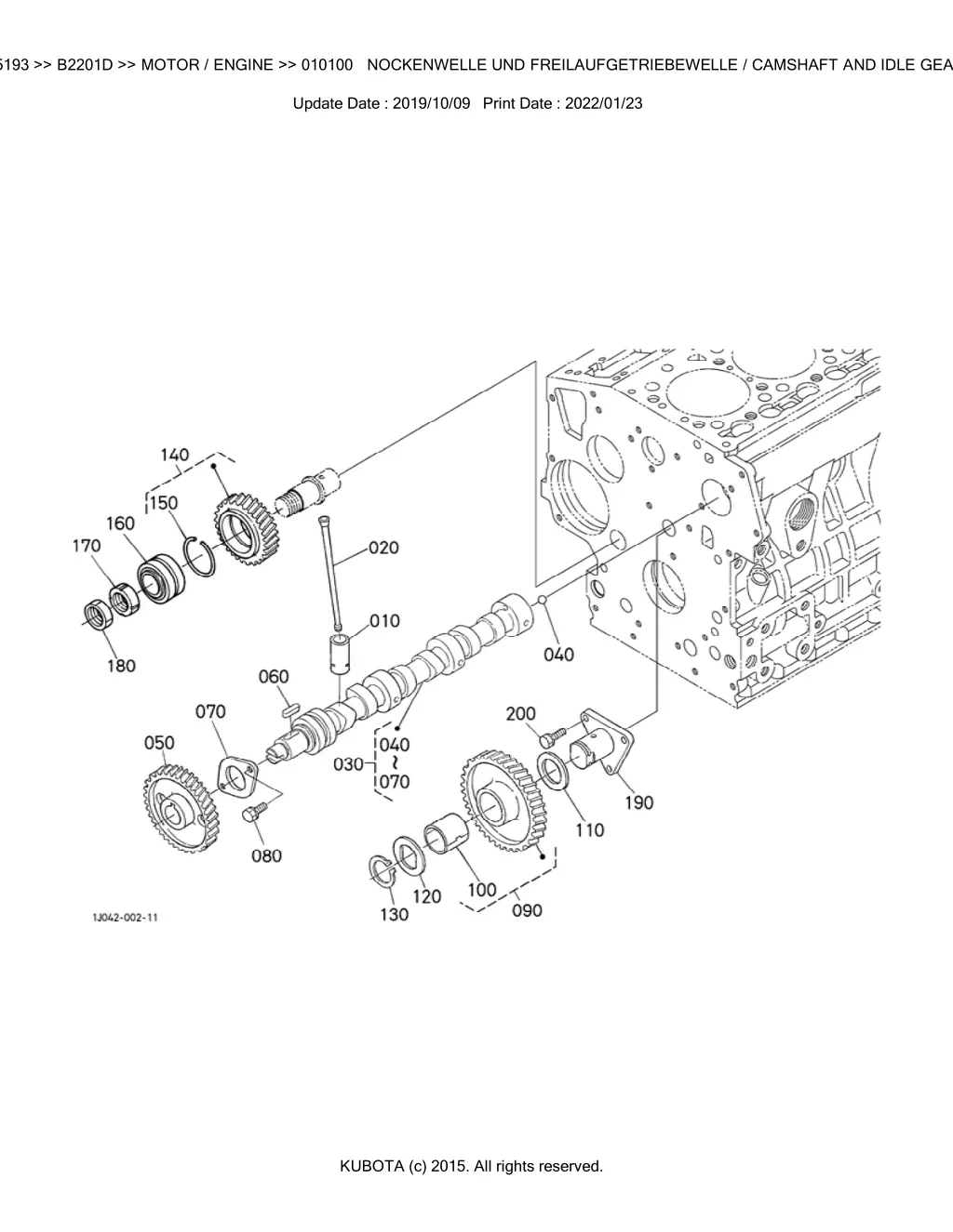 bkidk5193 b2201d motor engine 010100 nockenwelle