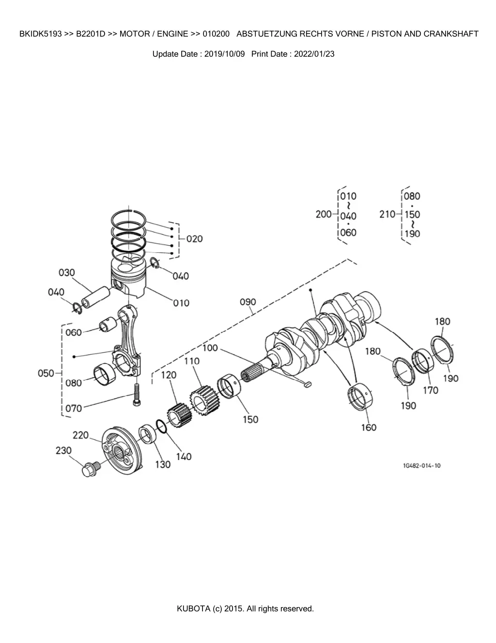 bkidk5193 b2201d motor engine 010200 abstuetzung