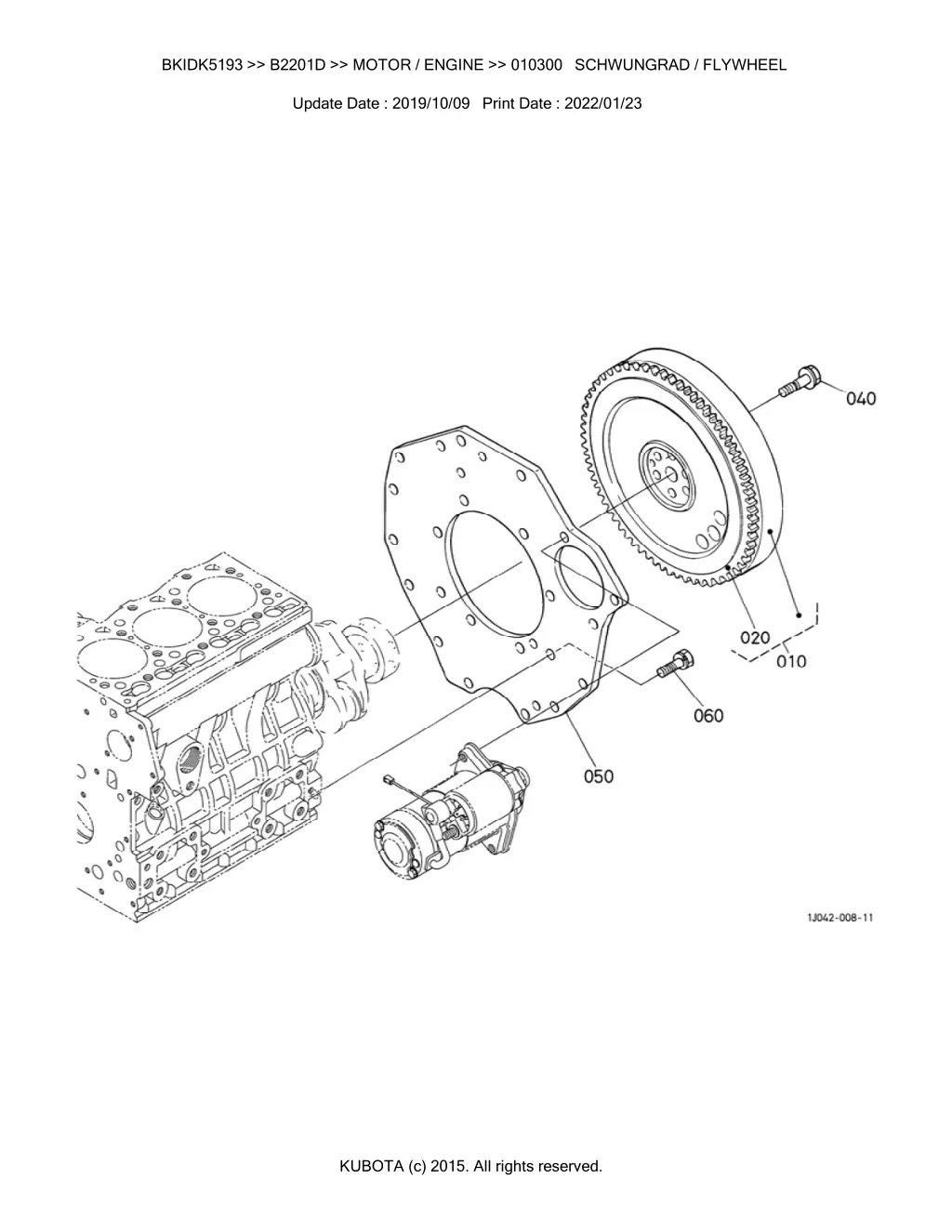 bkidk5193 b2201d motor engine 010300 schwungrad