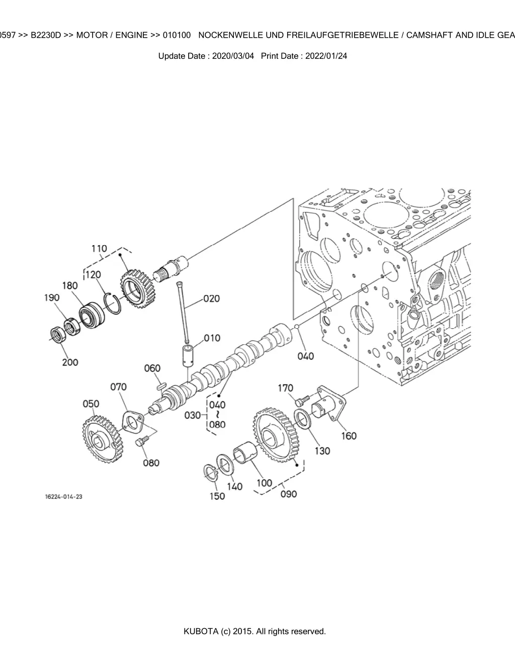 bkidk0597 b2230d motor engine 010100 nockenwelle