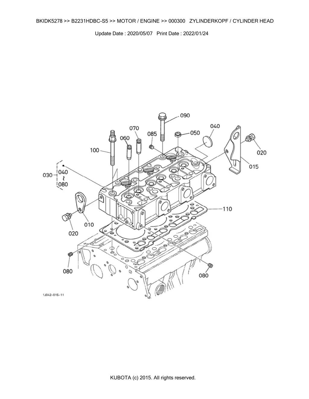 bkidk5278 b2231hdbc s5 motor engine 000300