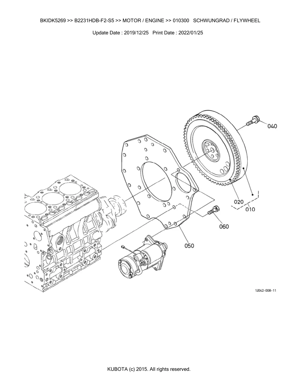 bkidk5269 b2231hdb f2 s5 motor engine 010300