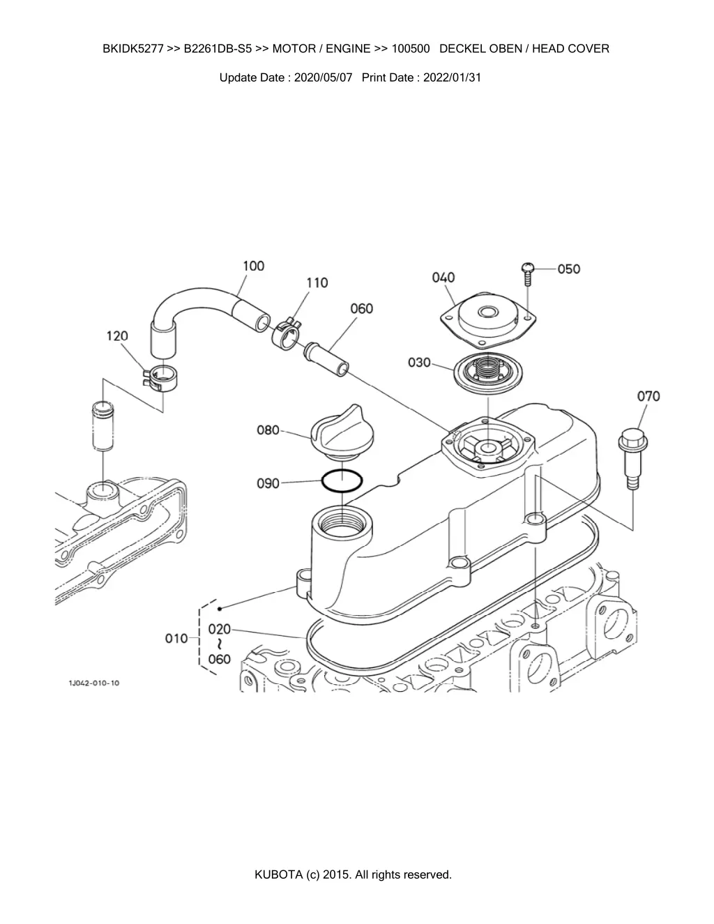 bkidk5277 b2261db s5 motor engine 100500 deckel