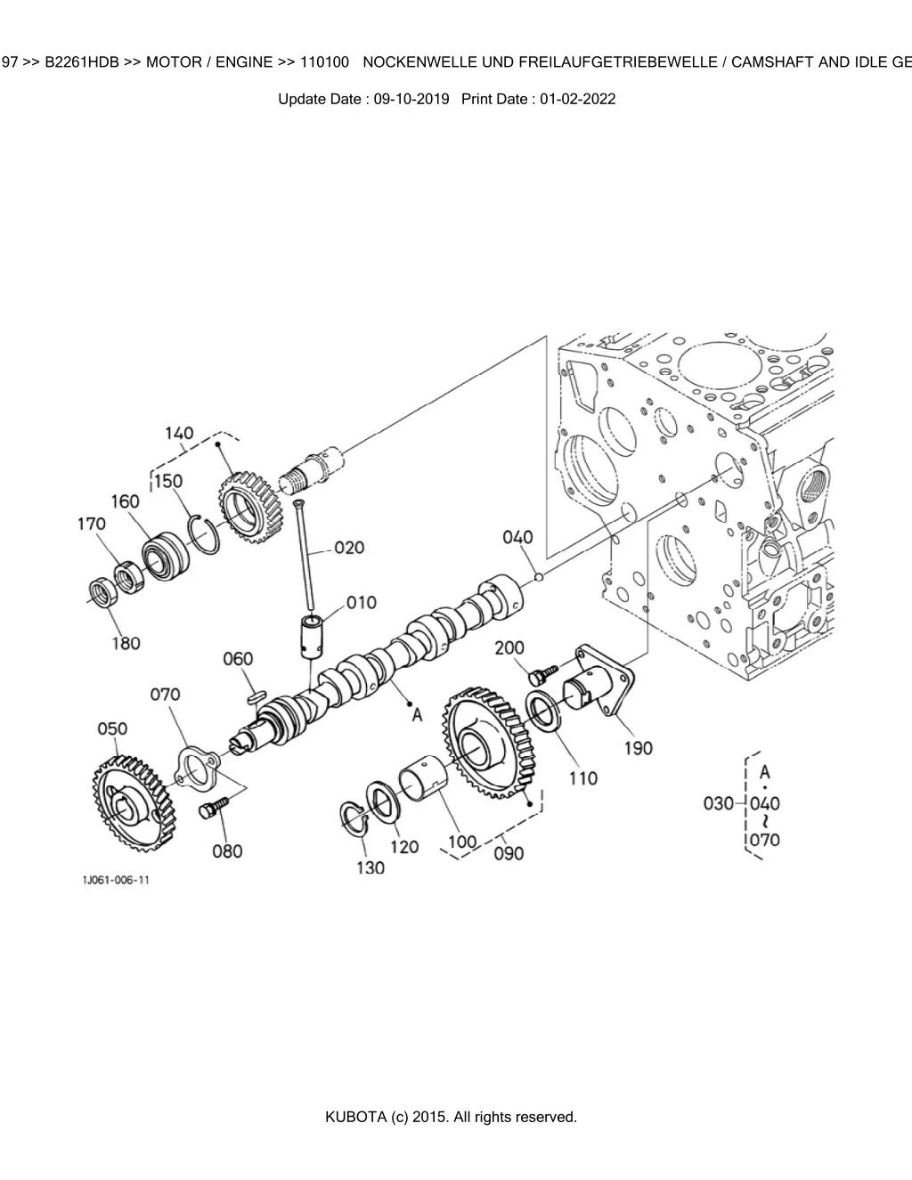 bkidk5197 b2261hdb motor engine 110100