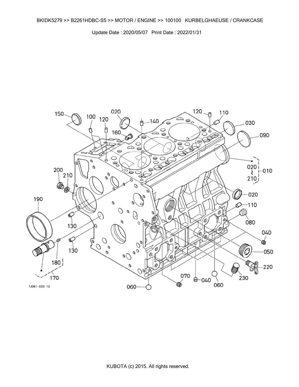 bkidk5279 b2261hdbc s5 motor engine 100100