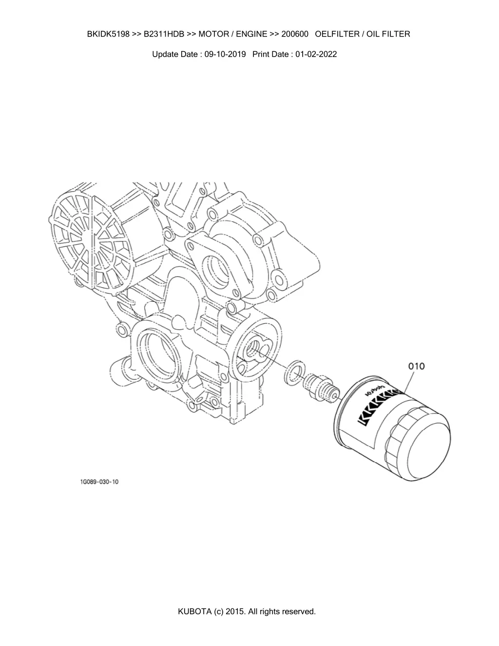 bkidk5198 b2311hdb motor engine 200600 oelfilter