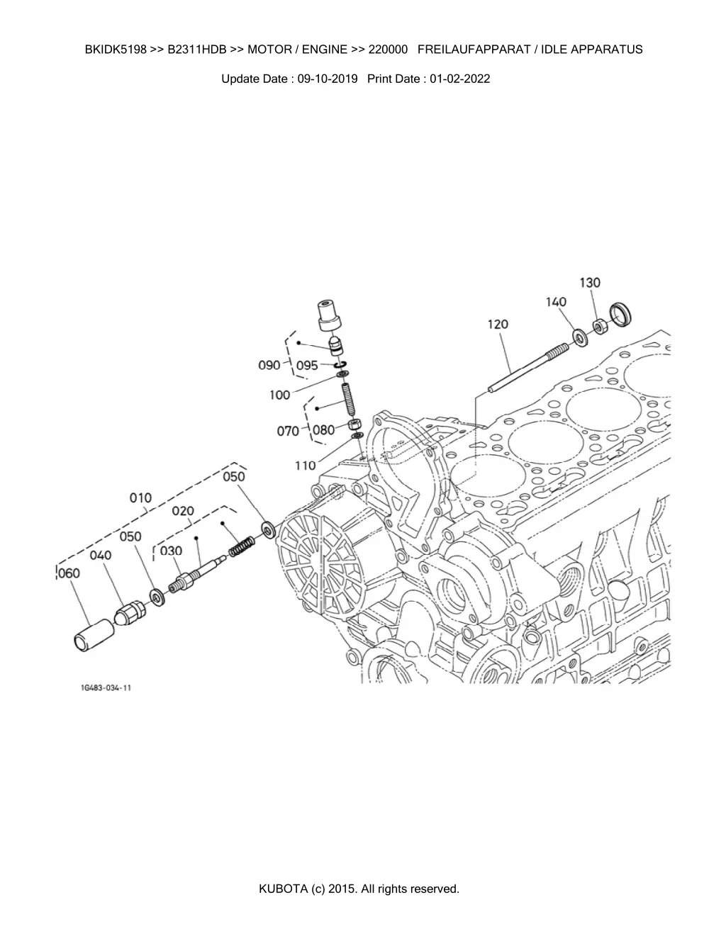 bkidk5198 b2311hdb motor engine 220000