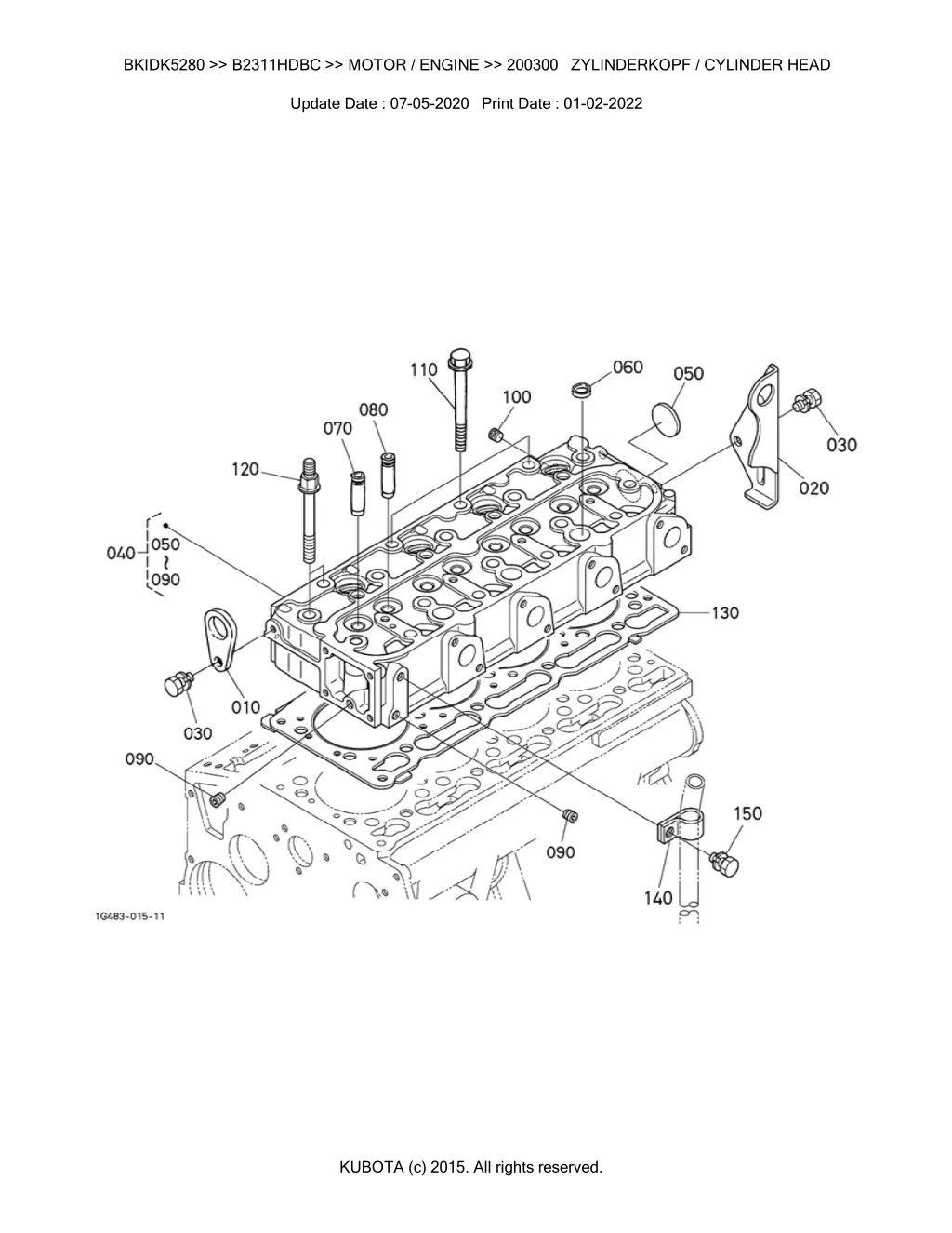 bkidk5280 b2311hdbc motor engine 200300