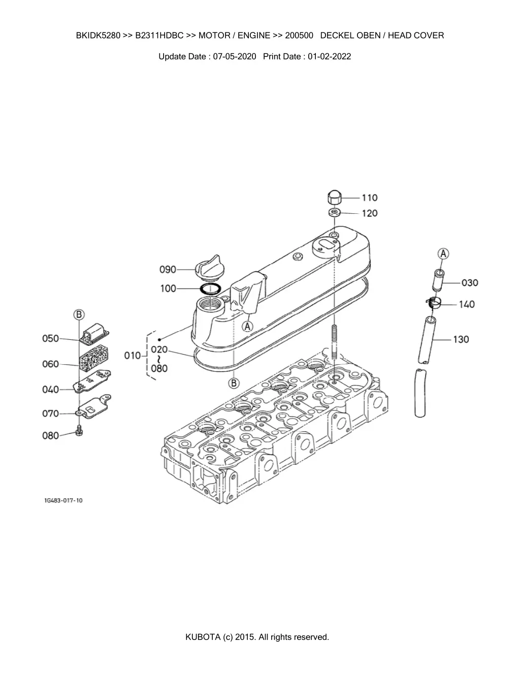 bkidk5280 b2311hdbc motor engine 200500 deckel