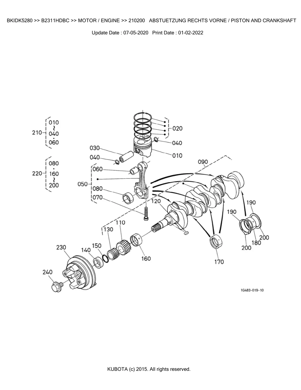 bkidk5280 b2311hdbc motor engine 210200