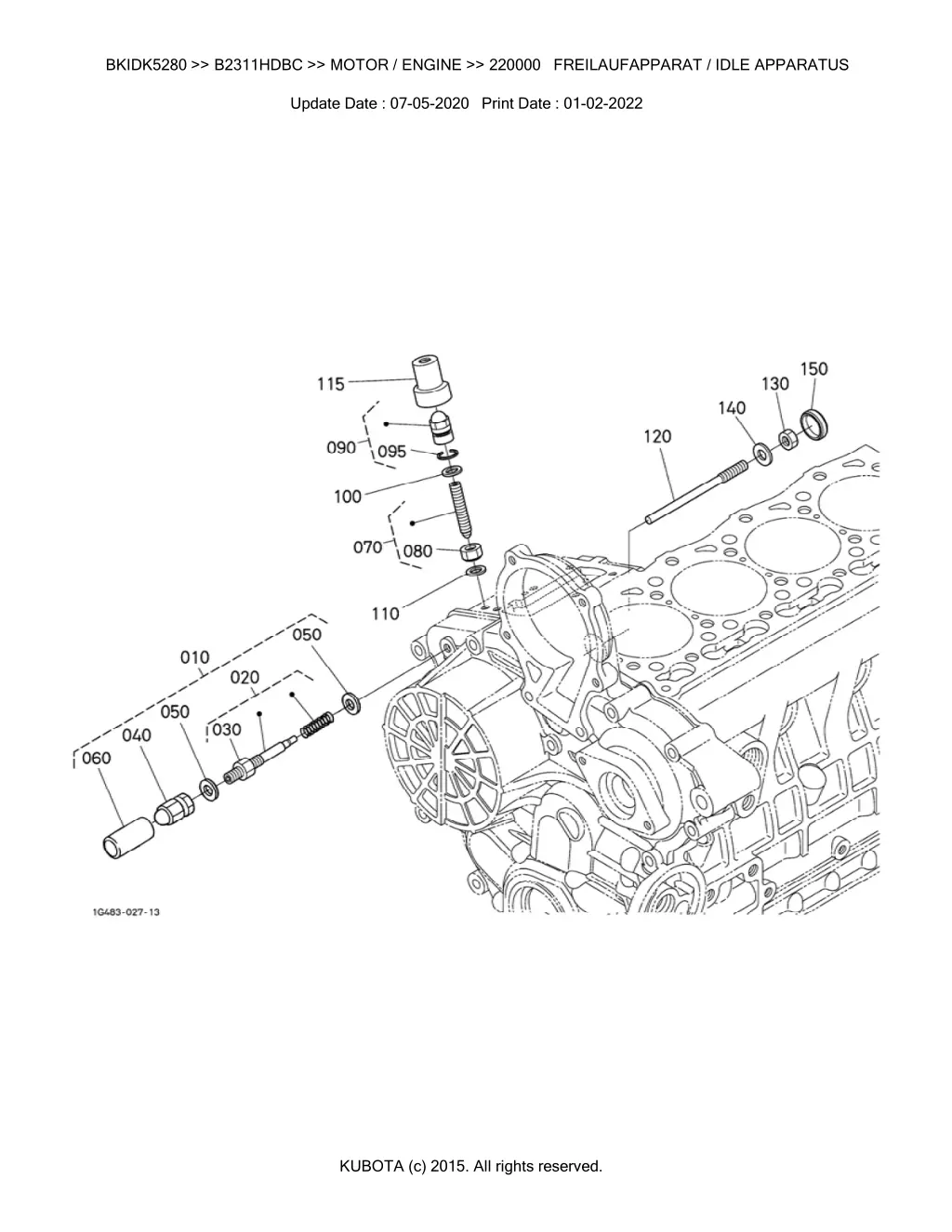 bkidk5280 b2311hdbc motor engine 220000