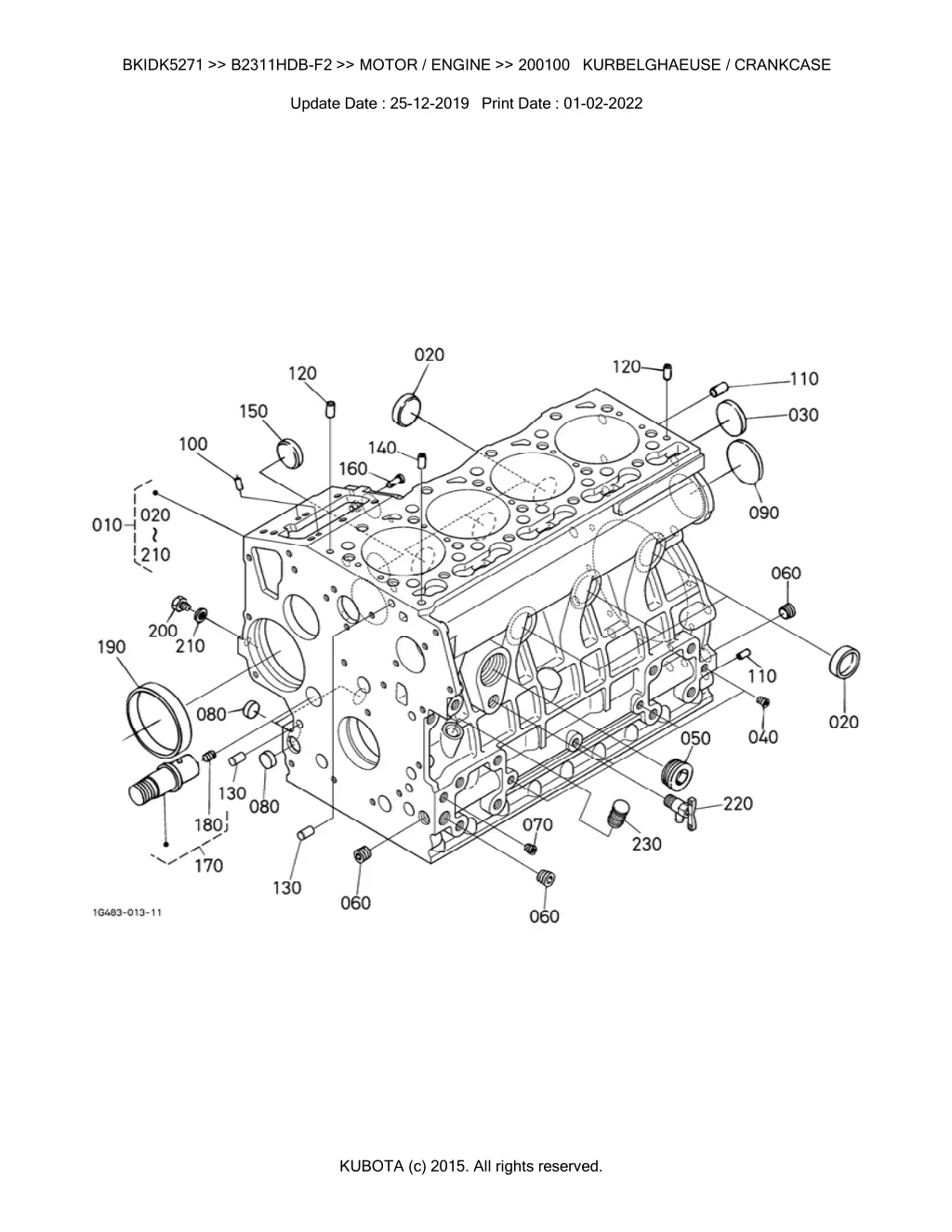 bkidk5271 b2311hdb f2 motor engine 200100