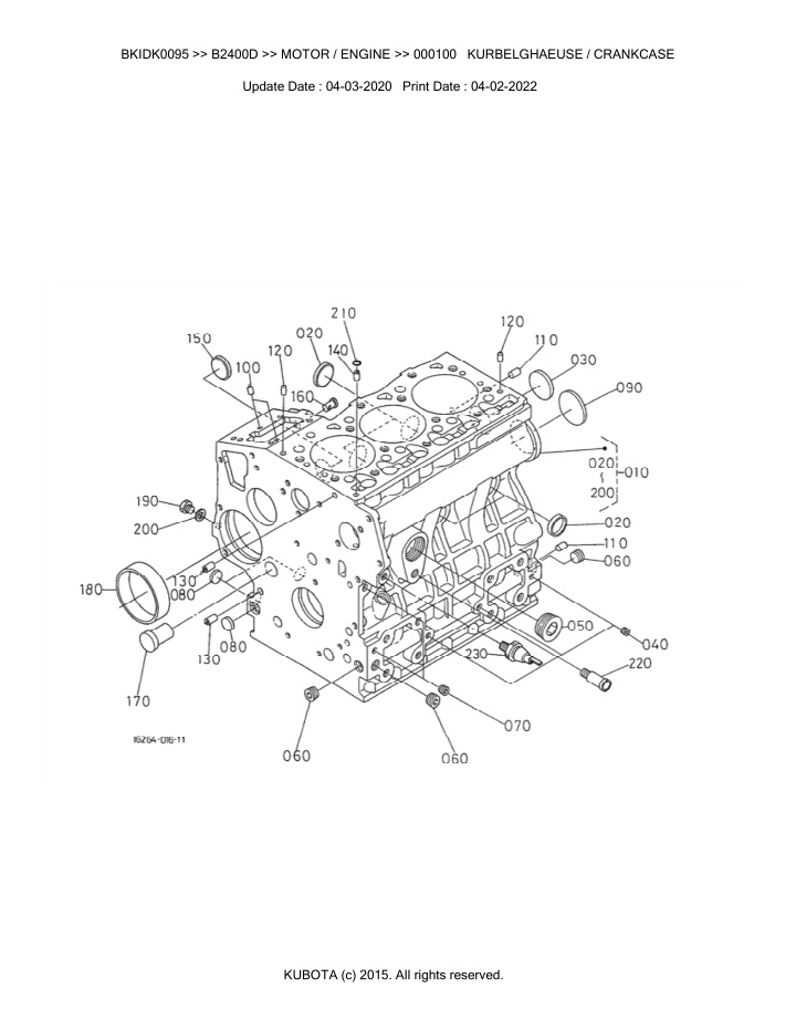 bkidk0095 b2400d motor engine 000100