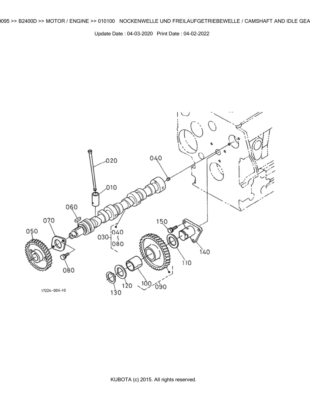 bkidk0095 b2400d motor engine 010100 nockenwelle