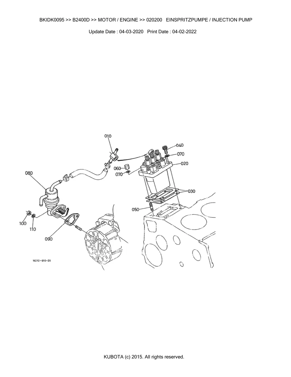 bkidk0095 b2400d motor engine 020200