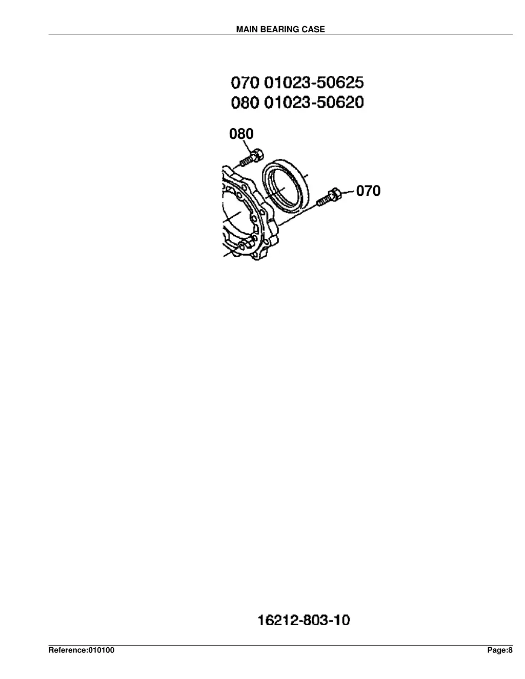 main bearing case 1