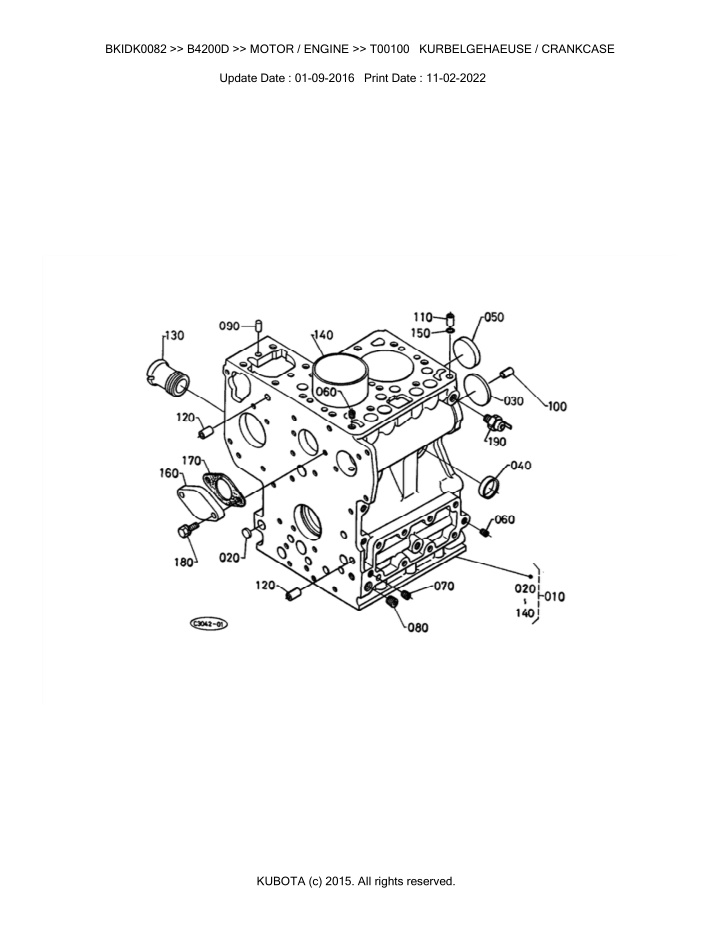 bkidk0082 b4200d motor engine t00100