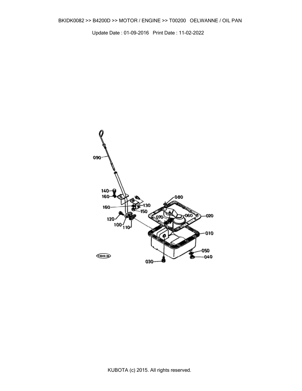 bkidk0082 b4200d motor engine t00200 oelwanne