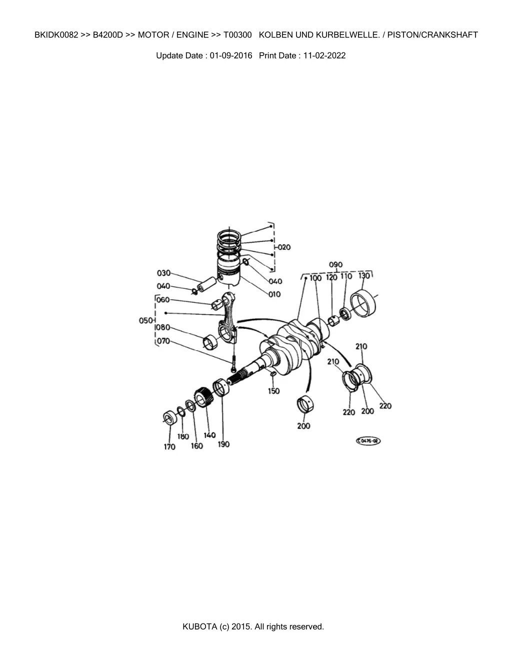 bkidk0082 b4200d motor engine t00300 kolben