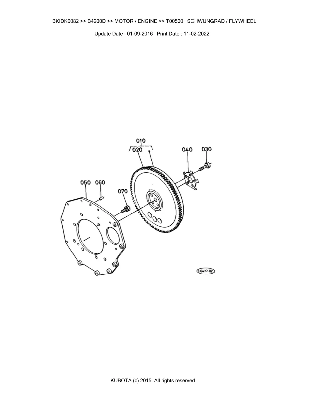 bkidk0082 b4200d motor engine t00500 schwungrad