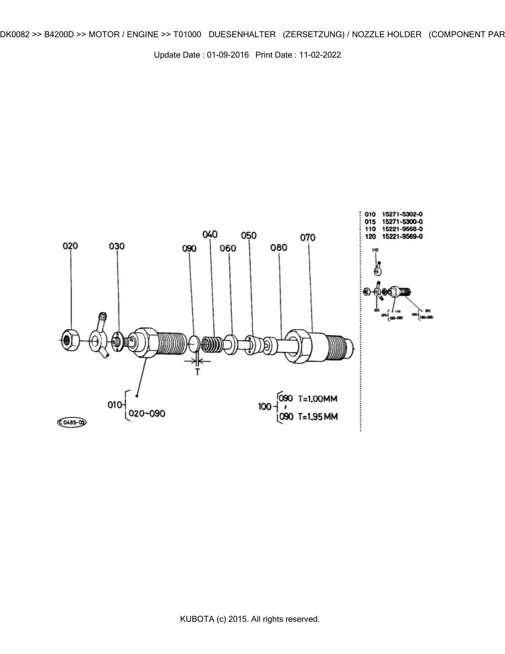 bkidk0082 b4200d motor engine t01000 duesenhalter