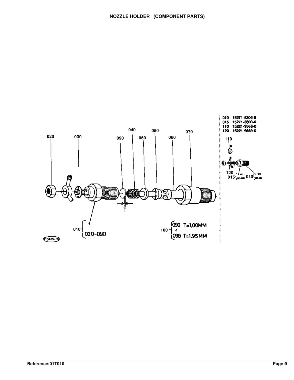 nozzle holder component parts