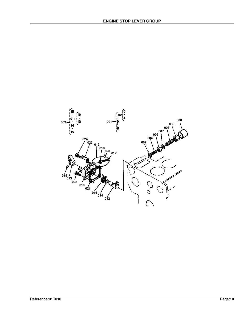 engine stop lever group