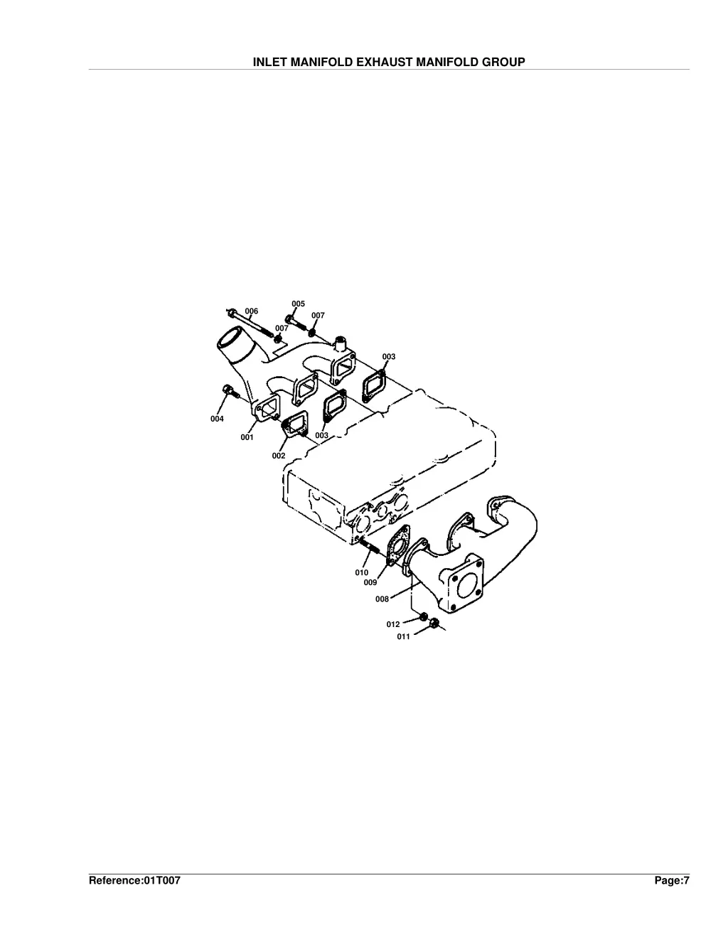 inlet manifold exhaust manifold group